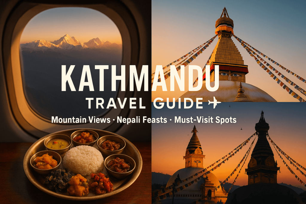 Kathmandu travel guide with Himalayan views, local cuisine, and top attractions
