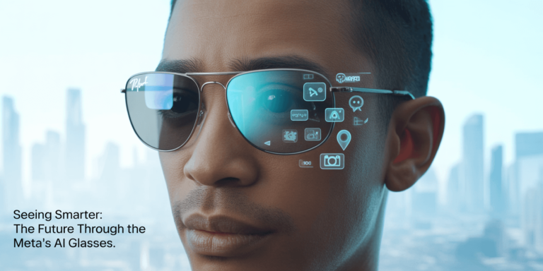 Meta AI smart glasses 2025 — futuristic wearable technology with AI-powered features and sleek Ray-Ban design.