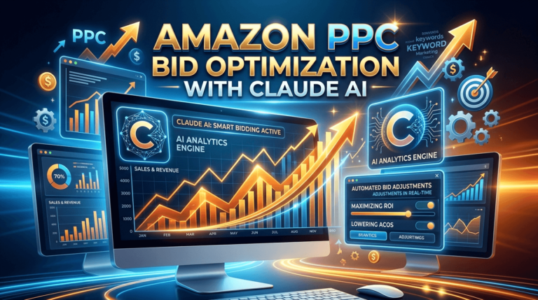 Amazon PPC bid optimization dashboard powered by Claude AI for improving ACoS and ROAS