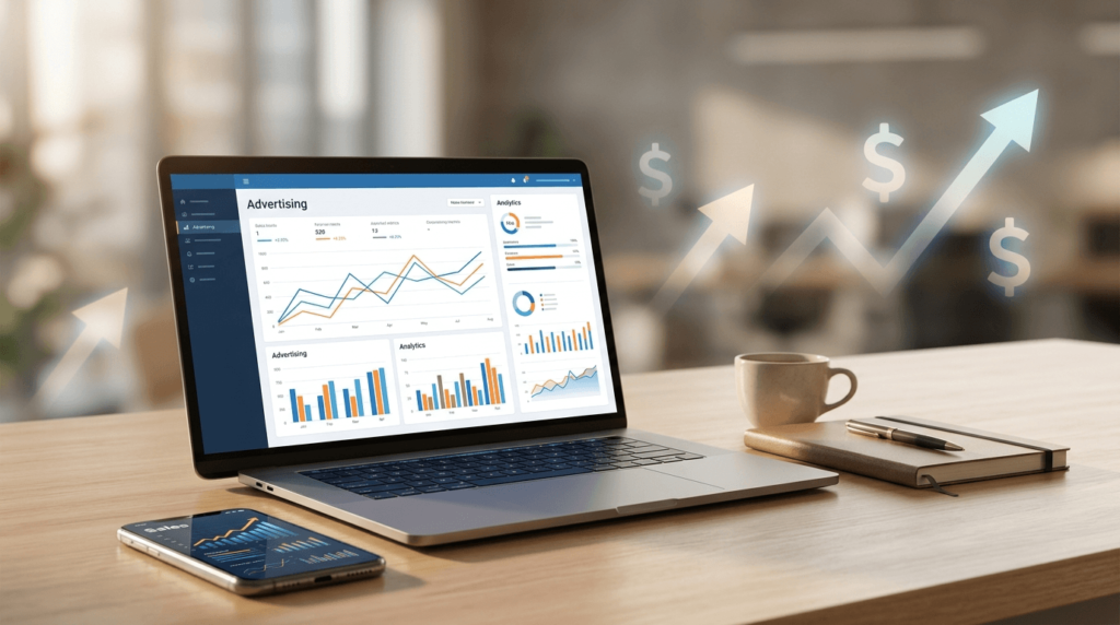 Amazon Ads Campaign Manager showing suggested bid range for a keyword